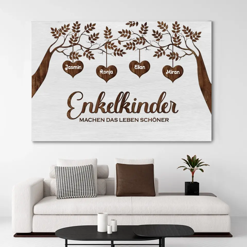 Grandchildren Family Tree -  Personalized Canvas