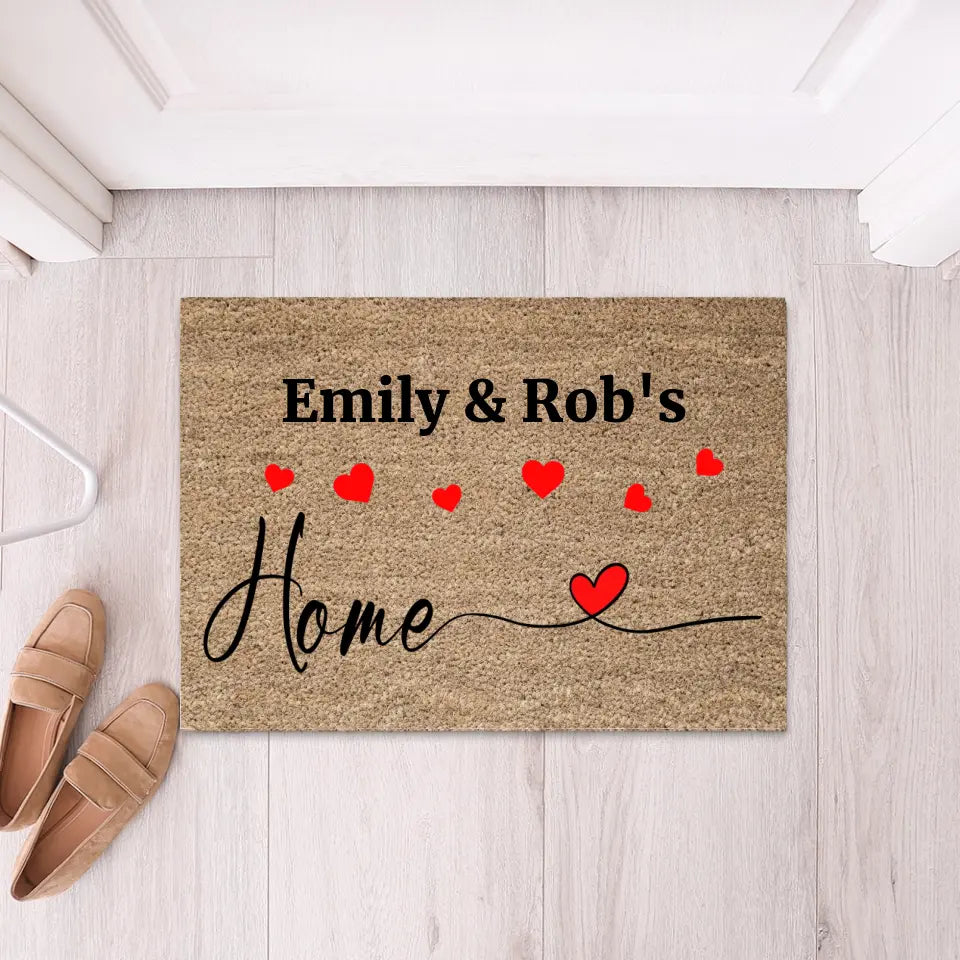 Love Home – Personalisierte Fußmatte