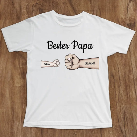 Beste papa vuistbuil - gepersonaliseerd T-shirt