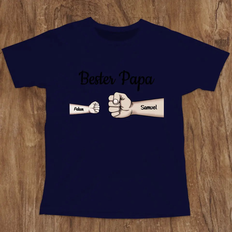 Bester Papa Fist Bump_Personalisiertes T-Shirt