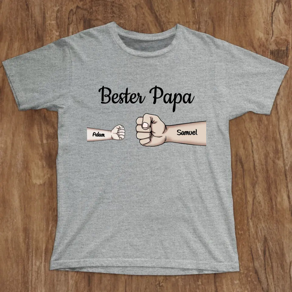 Bester Papa Fist Bump_Personalisiertes T-Shirt