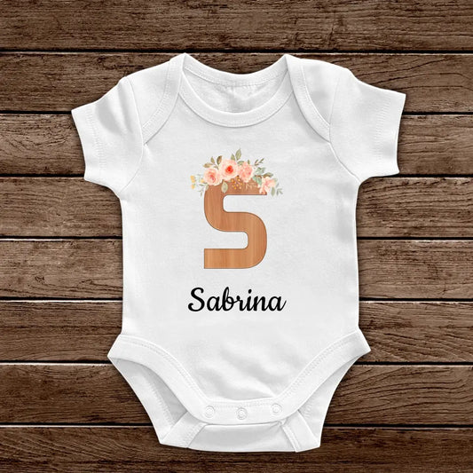 Jersey Baby Suit "Initial" - Personalized Baby Bodysuit