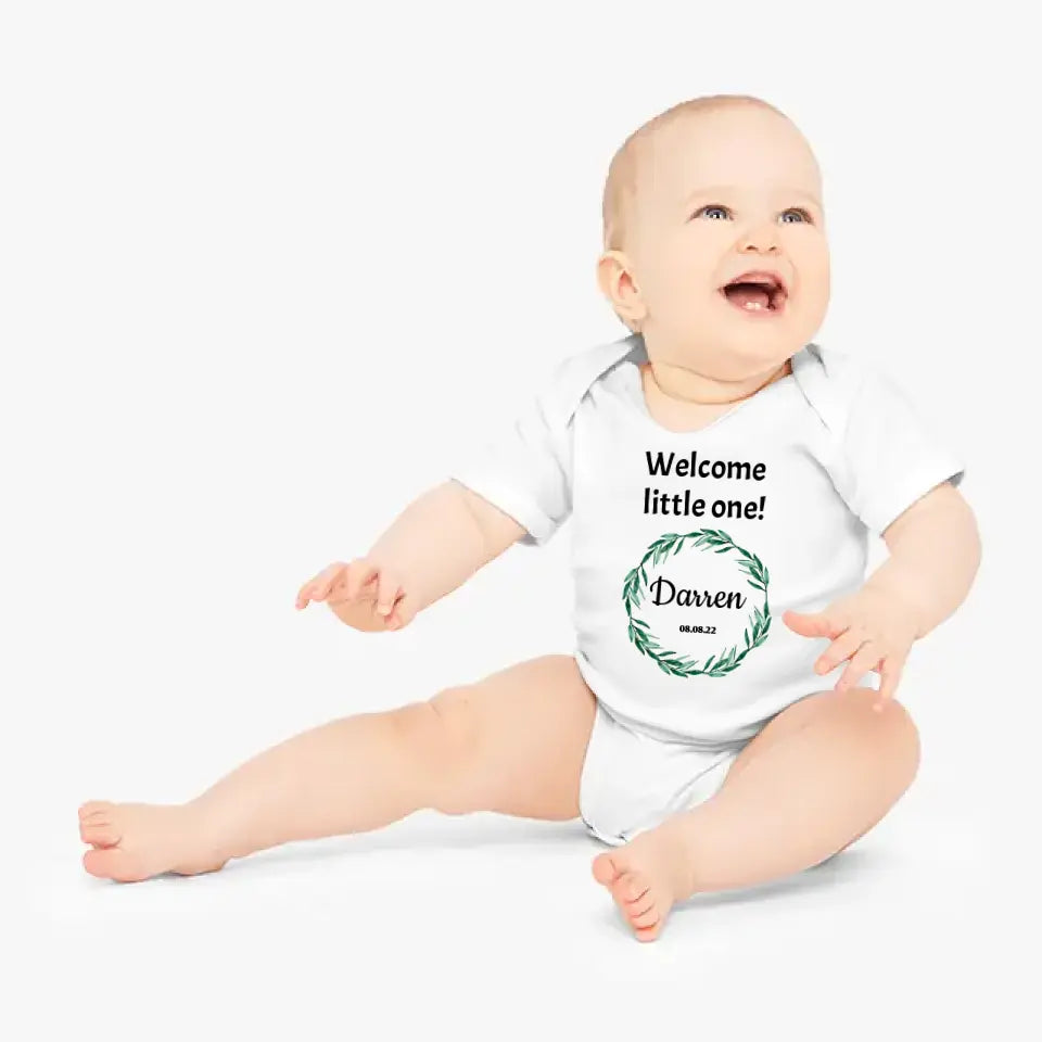 Jersey Babyanzug "Blumig B" - Personalisierter Baby-Body