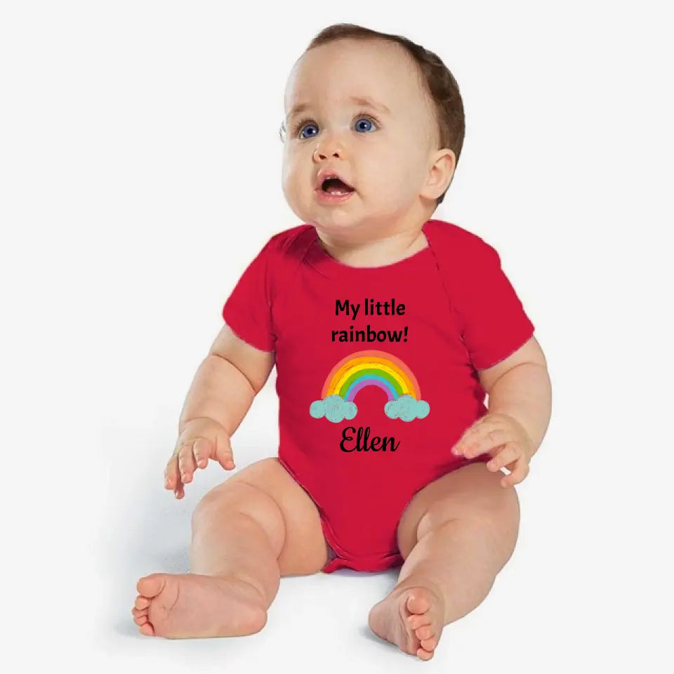 Jersey Babyanzug "Regenbogen" - Personalisierter Baby-Body