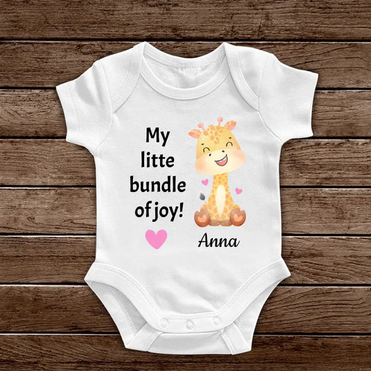 Jersey Babyanzug "Kleiner Giraffe" - Personalisierter Baby-Body