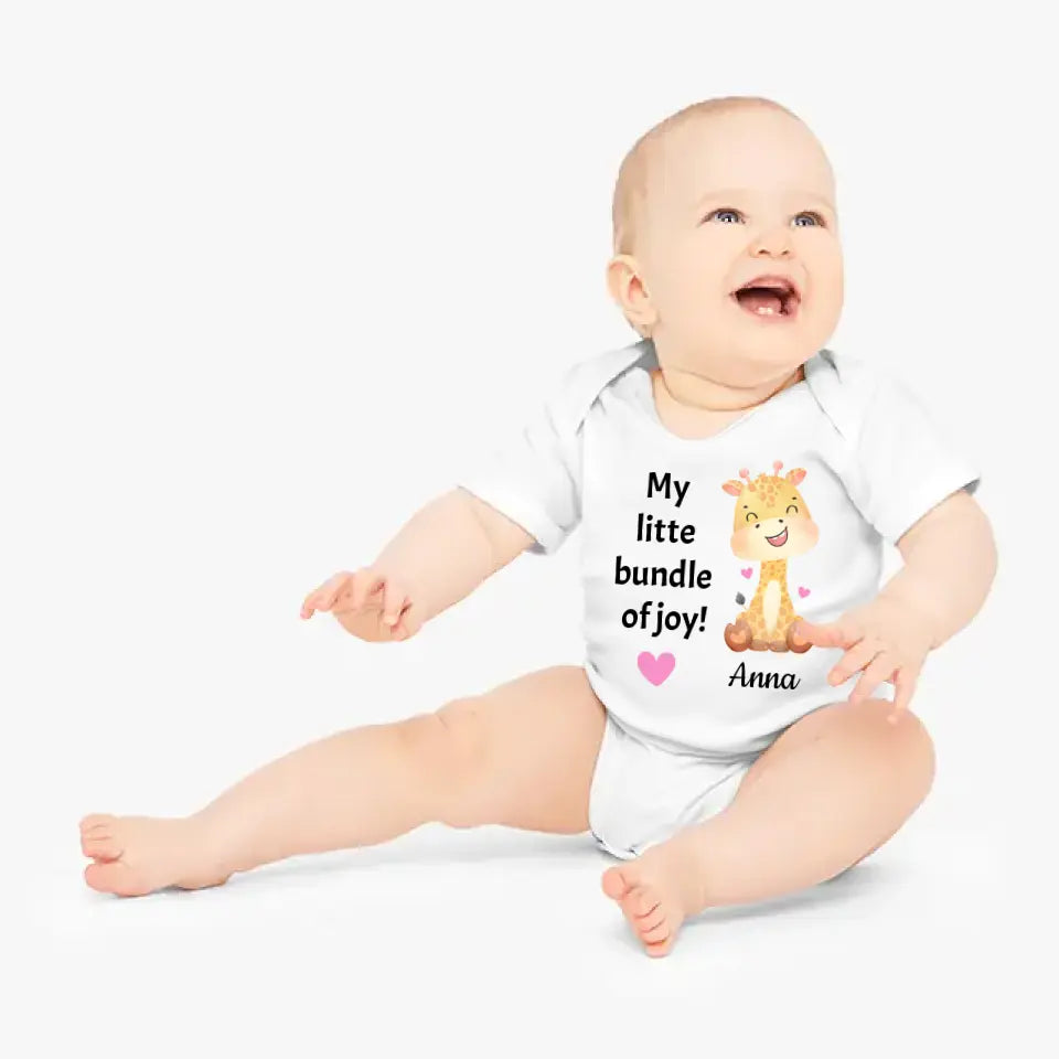 Jersey Babyanzug "Kleiner Giraffe" - Personalisierter Baby-Body
