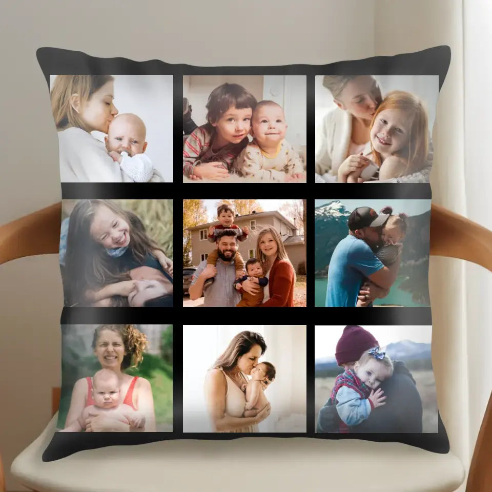 Pillow "Family Collage" - Personalized Cushion