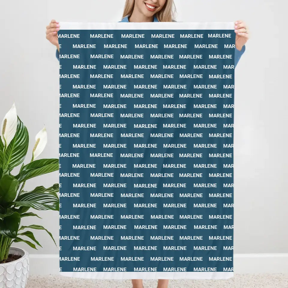 Gemütliche Decke "Ihr Name" - Personalisierte Decke