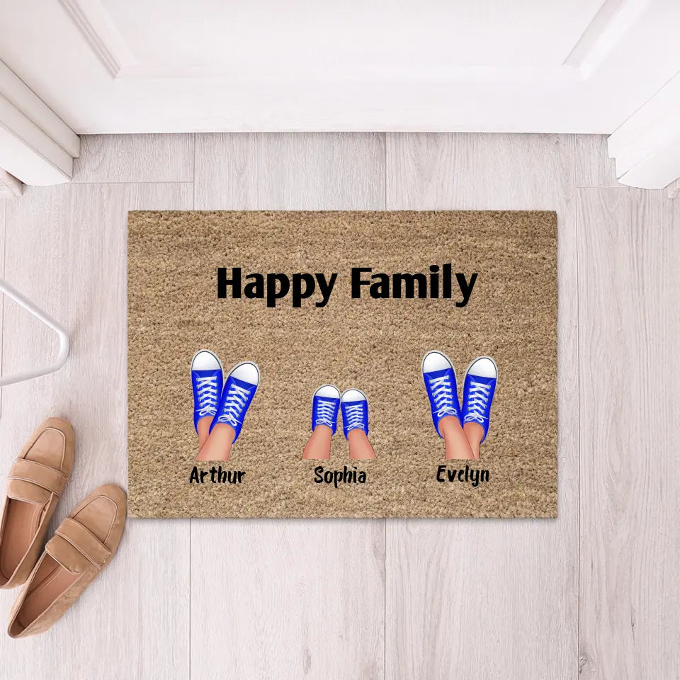 Doormat Family with Pet - Personalized Doormat