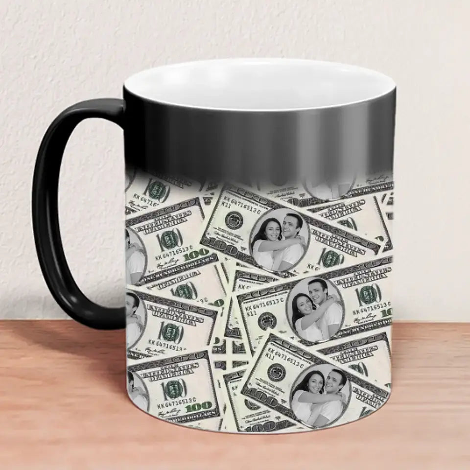 Geld-Tasse "Dollar-Gesicht" - Personalisierte Zauberbecher