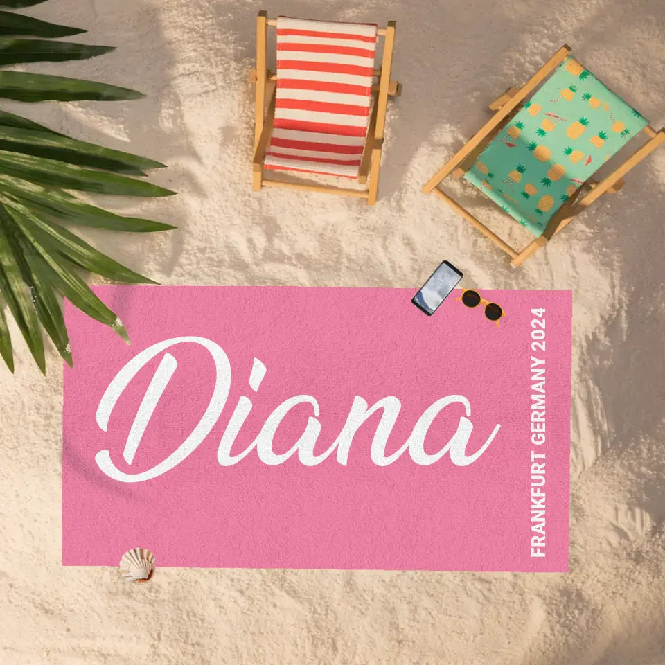Beach Towel "Name" - Personalized Towel