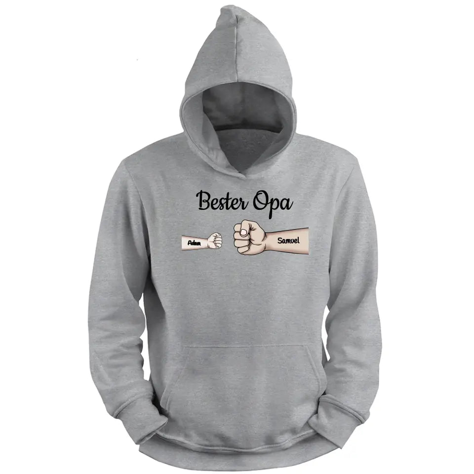 Bester Opa Fauststoß - Personalisierter Hoodie