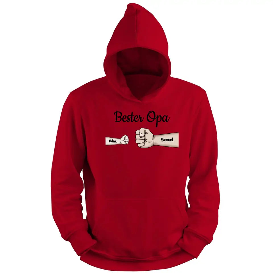 Beste opa vuistbult - gepersonaliseerde hoodie