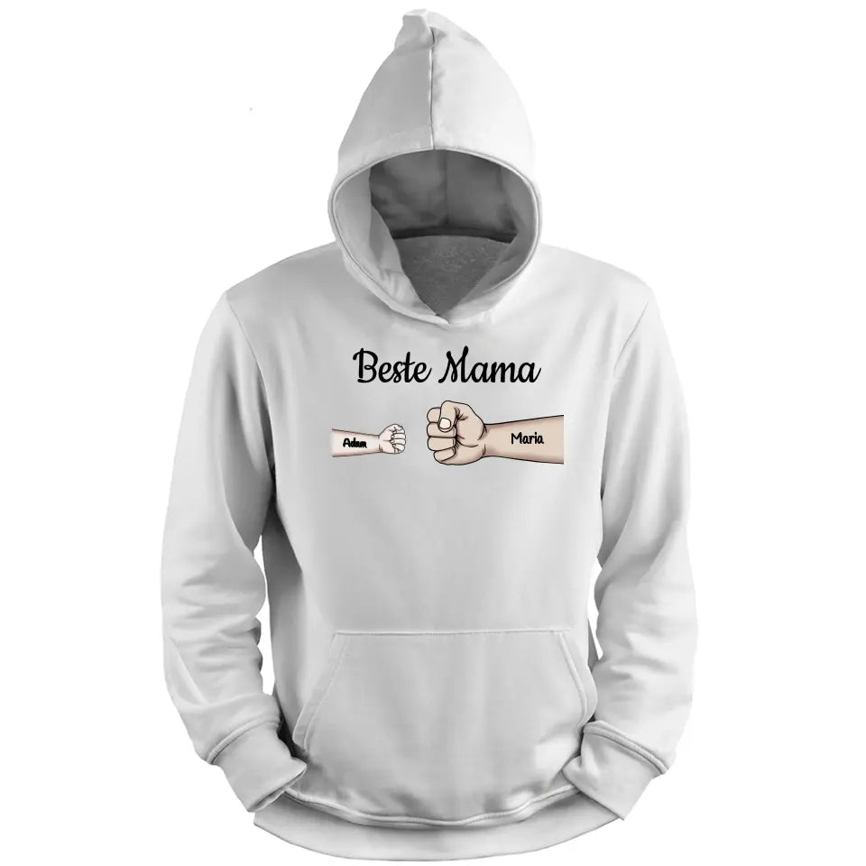 Beste moeder vuistbult - gepersonaliseerde hoodie