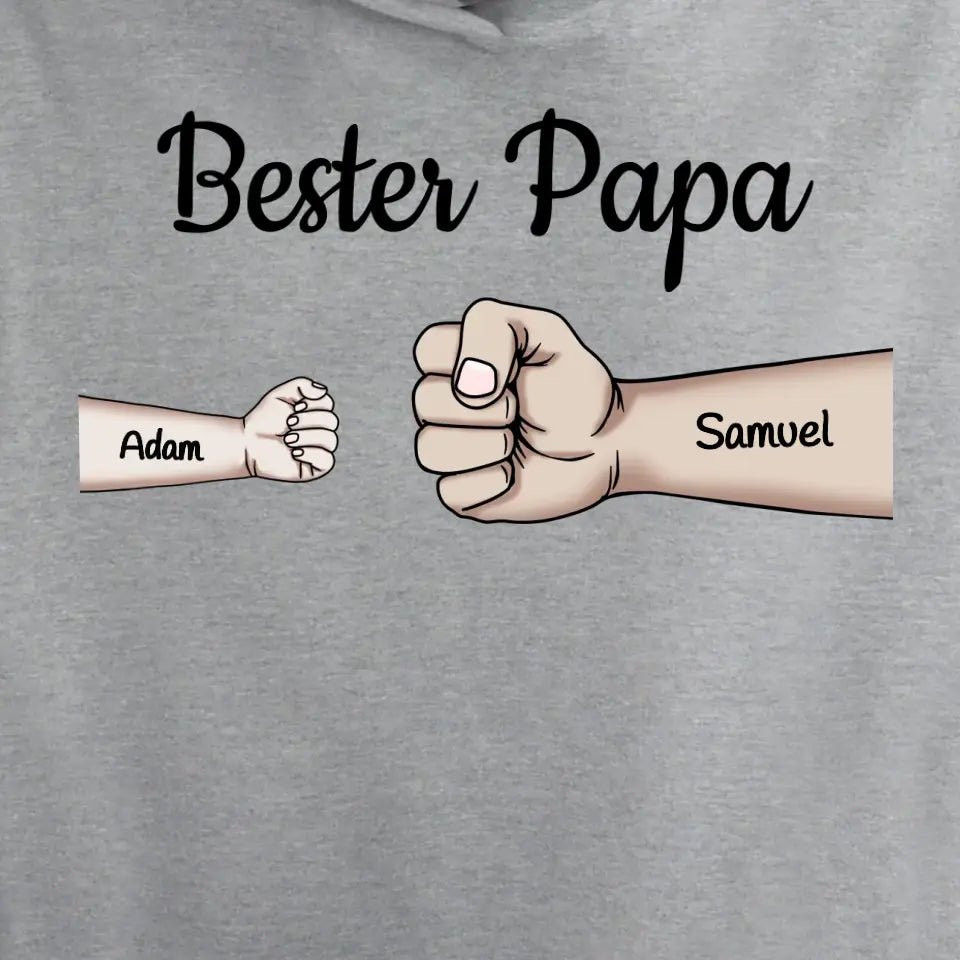 Bester Papa Fist Bump - Personalisierter Hoodie