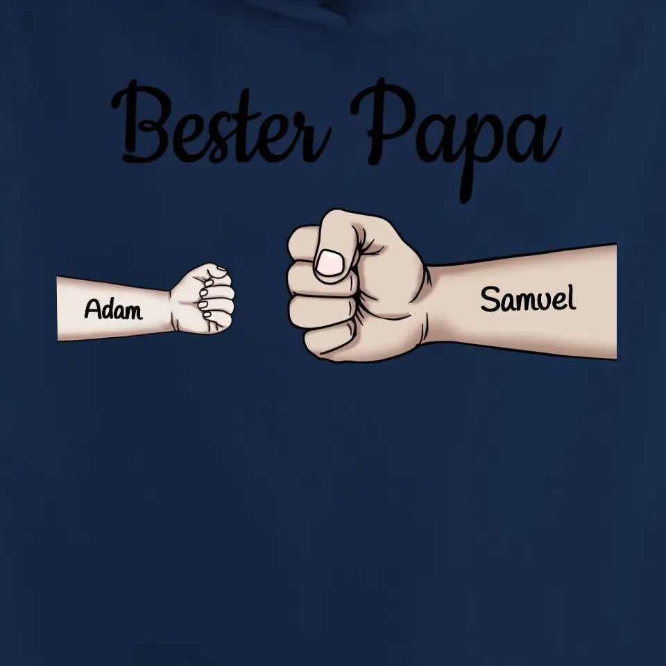 Bester Papa Fist Bump - Personalisierter Hoodie
