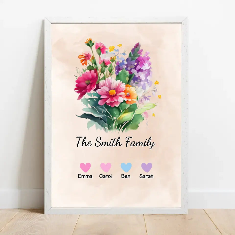 Flower Family - Personalized Poster