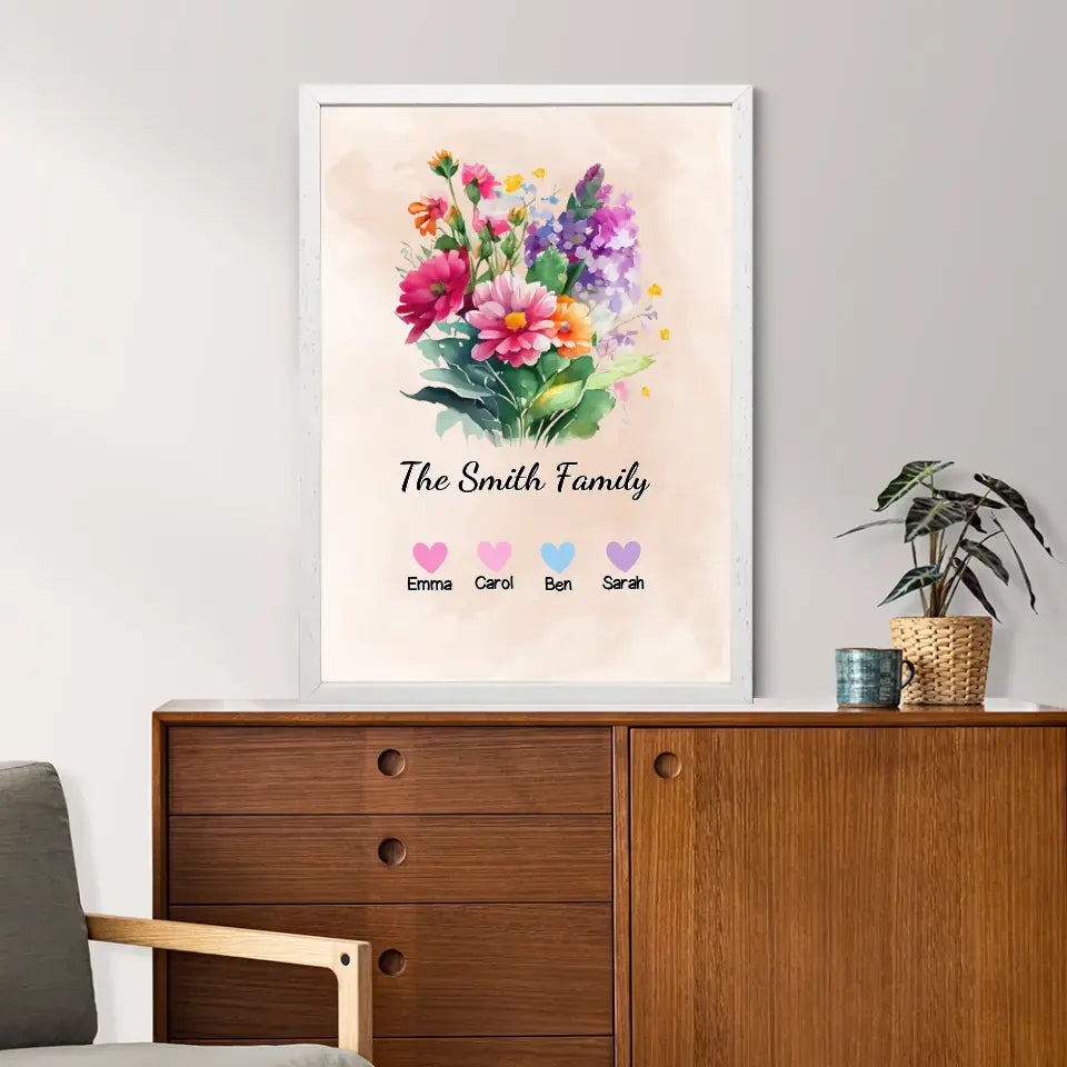 Flower Family - Personalized Poster