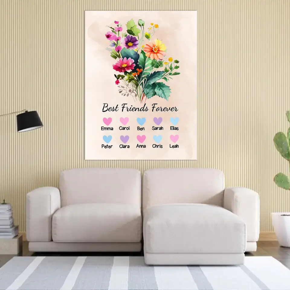 Best Friends Forever "Flower" - Personalized Poster