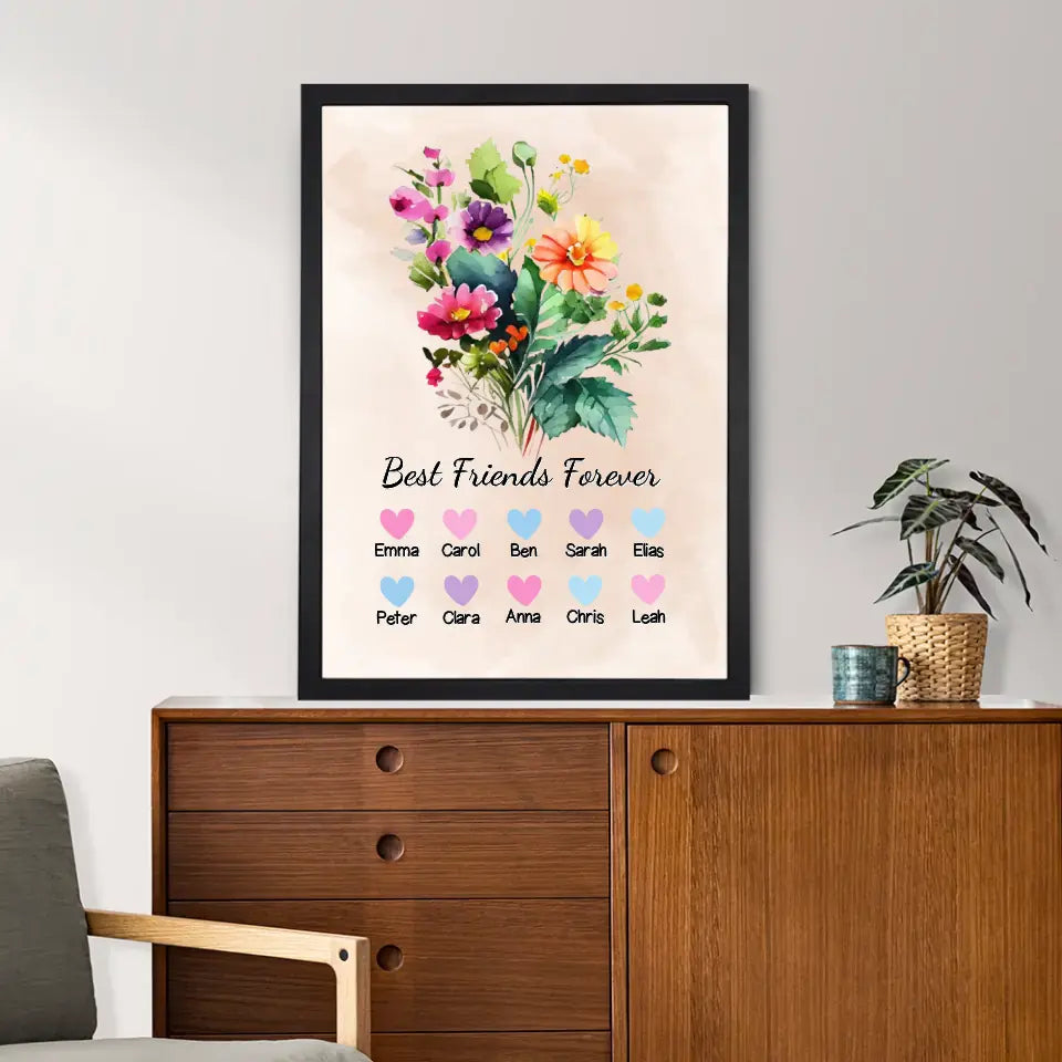 Best Friends Forever "Flower" - Personalized Poster