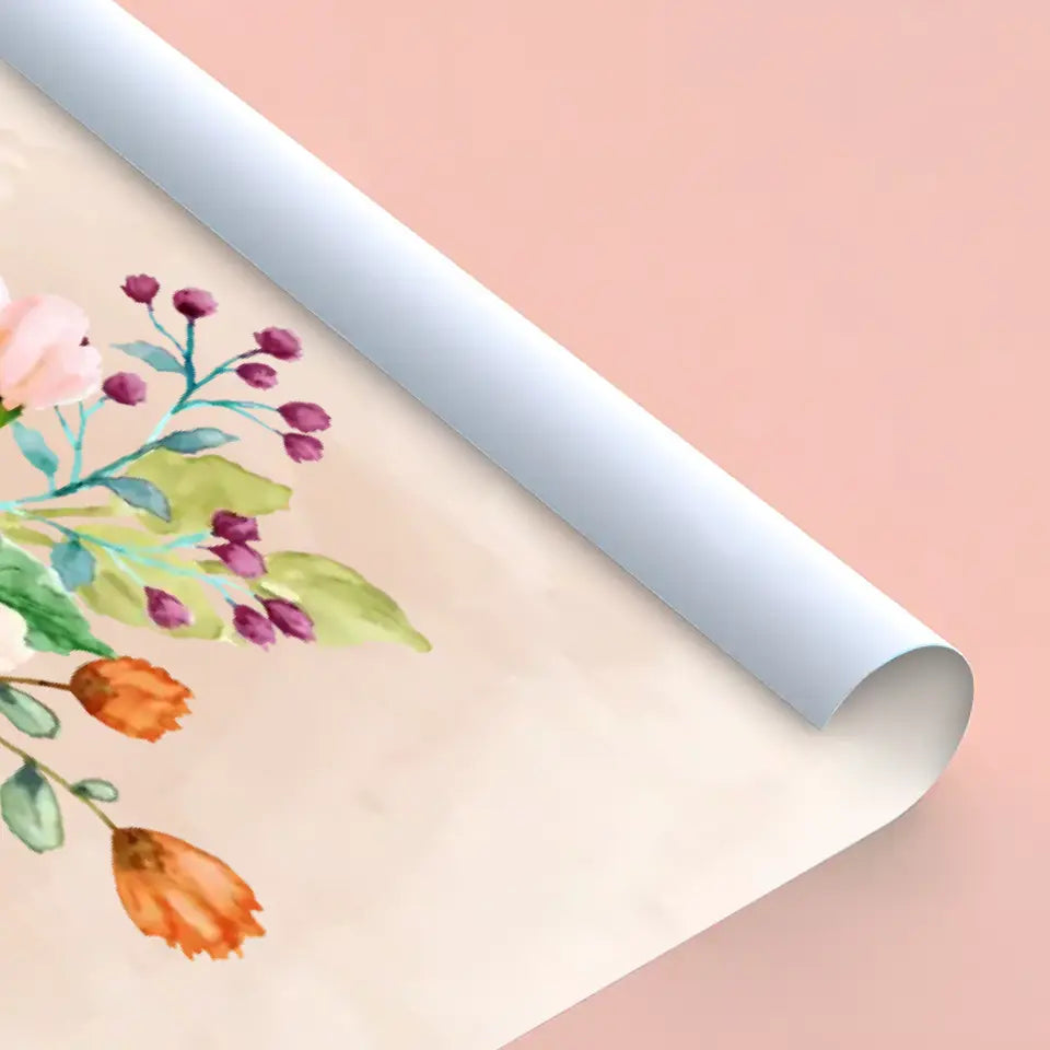 Beste Oma "Blumen" - Personalisiertes Poster