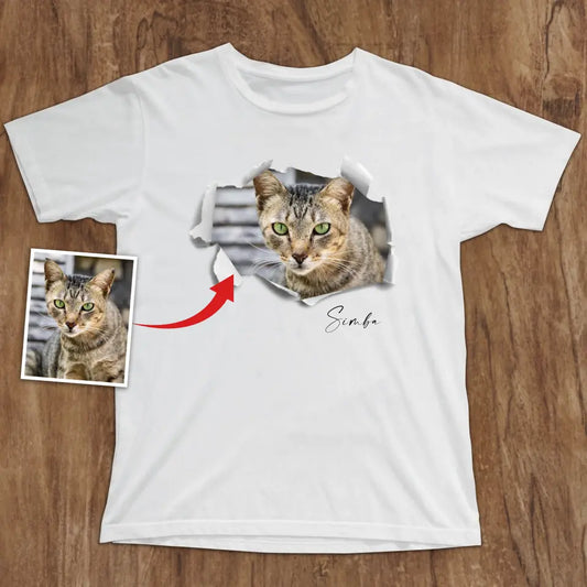 Ripped T-shirt "Cat"  - Personalized T-Shirt