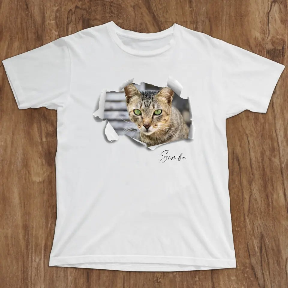 Ripped T-shirt "Cat"  - Personalized T-Shirt