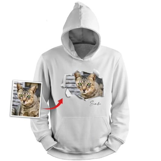 Ripped Hoodie "Cat"  - Personalized Hoodie