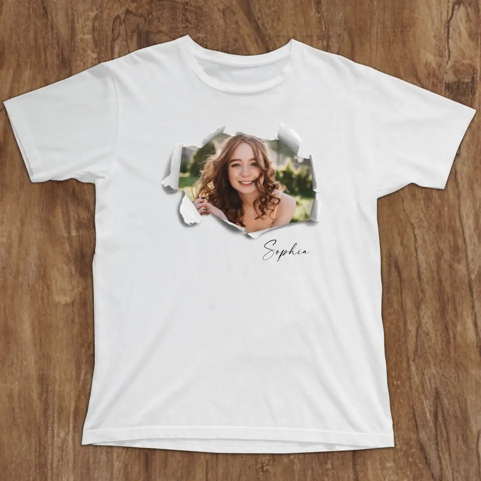 Ripped T-shirt "Photo"  - Personalized T-Shirt