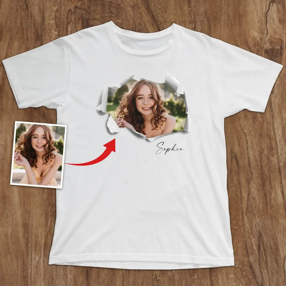 Ripped T-shirt "Photo"  - Personalized T-Shirt