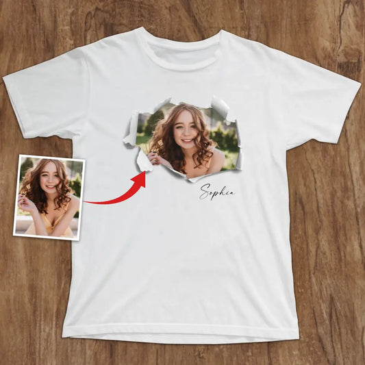 Ripped T-shirt "Photo"  - Personalized T-Shirt