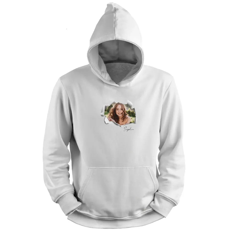 Ripped Hoodie "Photo"  - Personalized Hoodie