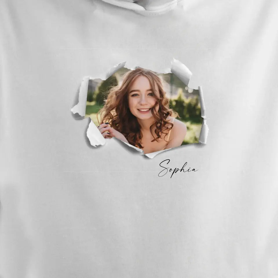 Ripped Hoodie "Photo"  - Personalized Hoodie