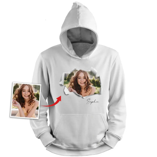 Ripped Hoodie "Photo"  - Personalized Hoodie